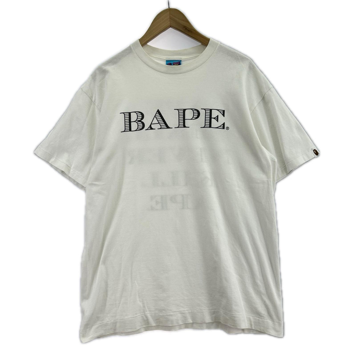 半袖Tシャツ 90s BAPE Message Tee 白 L L ホワイト
