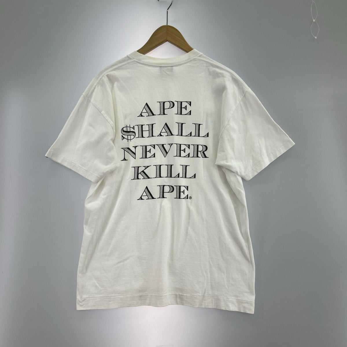 半袖Tシャツ 90s BAPE Message Tee 白 L L ホワイト