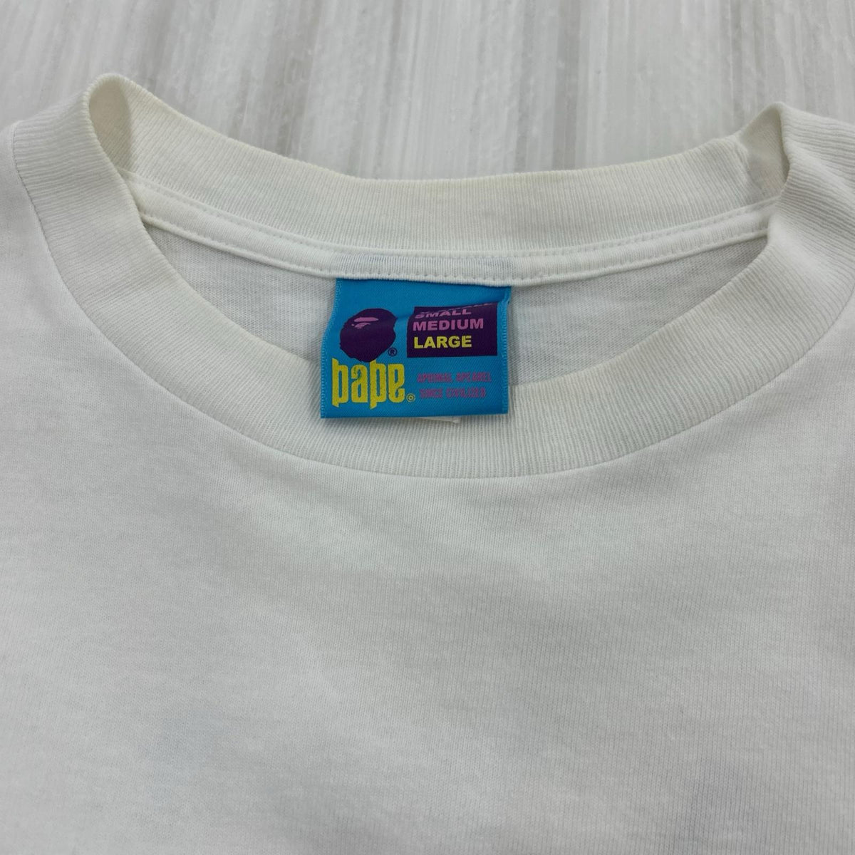 半袖Tシャツ 90s BAPE Message Tee 白 L L ホワイト