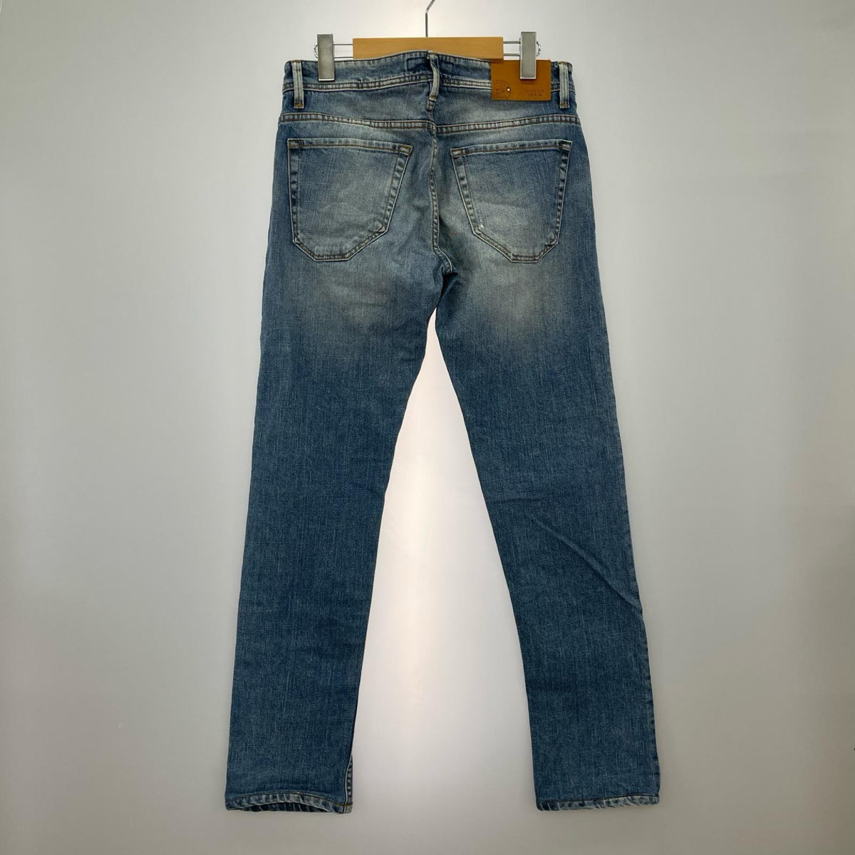 デニムパンツ 加工デニム スリムタイプ ライトブルー (実寸31) 31 ブルー