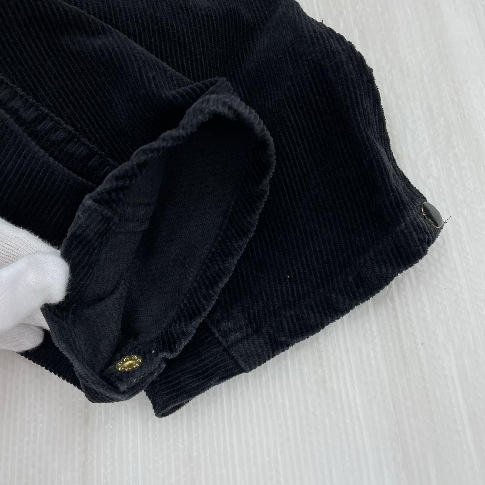 パンツ 立体裁断 コーデュロイパンツ 黒 (M) M ブラック