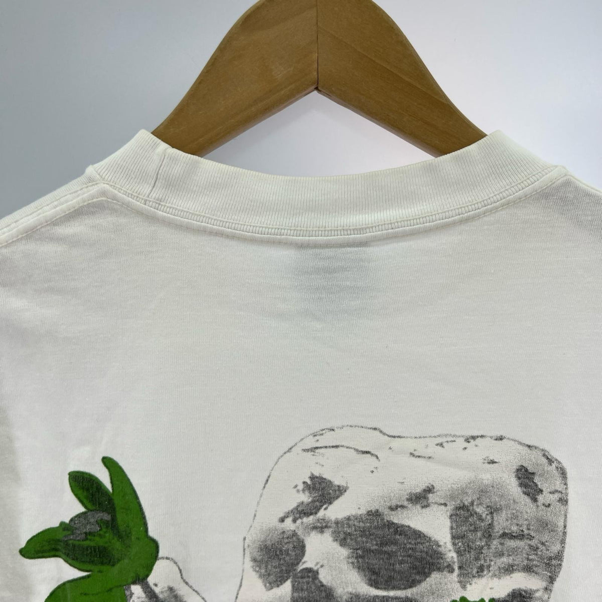 半袖Tシャツ スカルフラワー 白 M M ホワイト