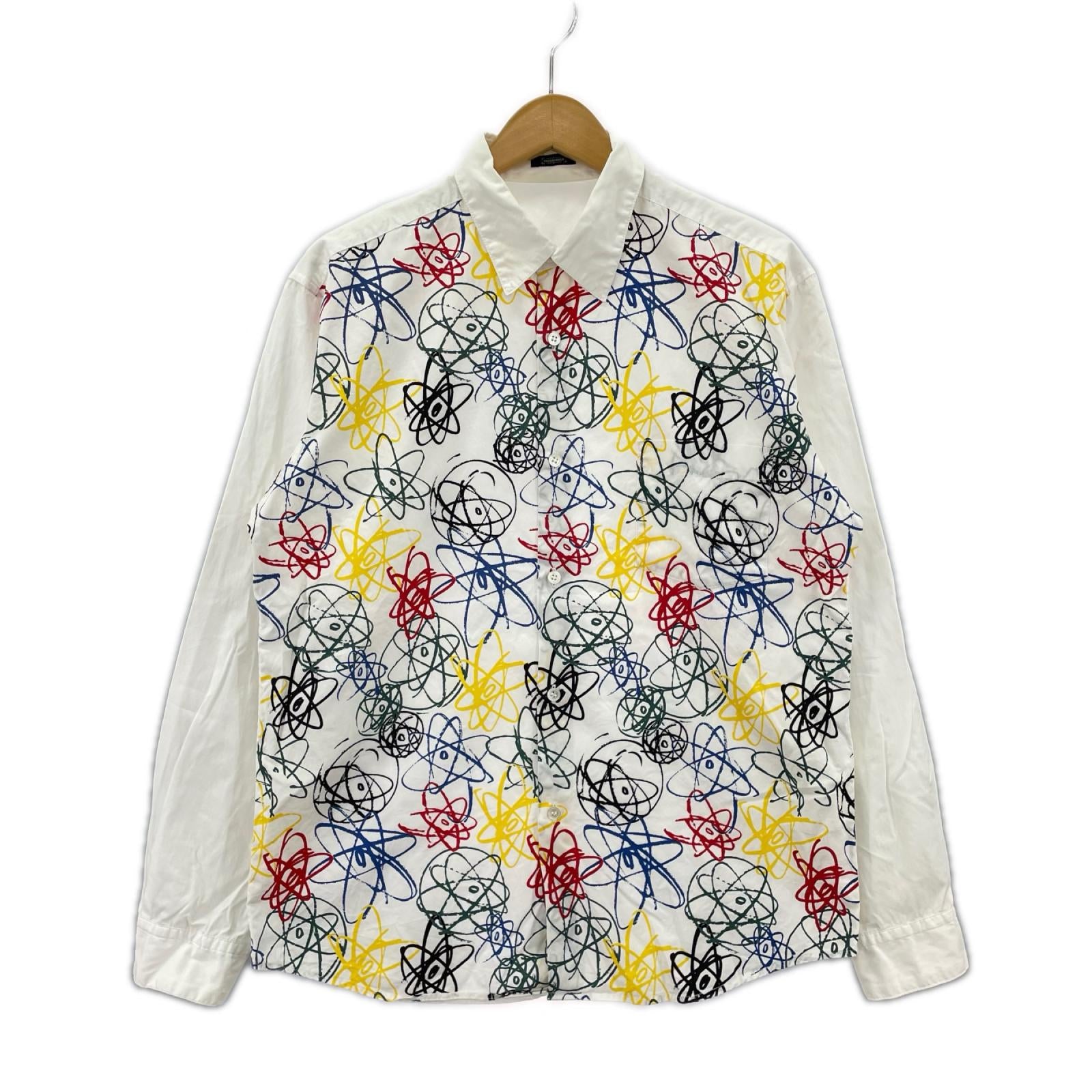 長袖シャツ FUTURA ペンキプリントシャツ M M ホワイト