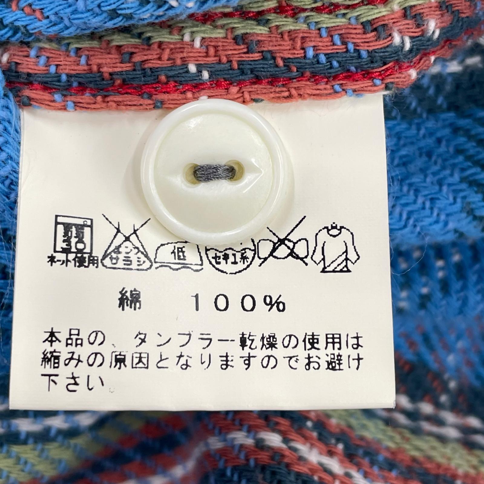 長袖シャツ SUGAR CANE ソフトフランネルチェックシャツ SC25518 青 (M) M