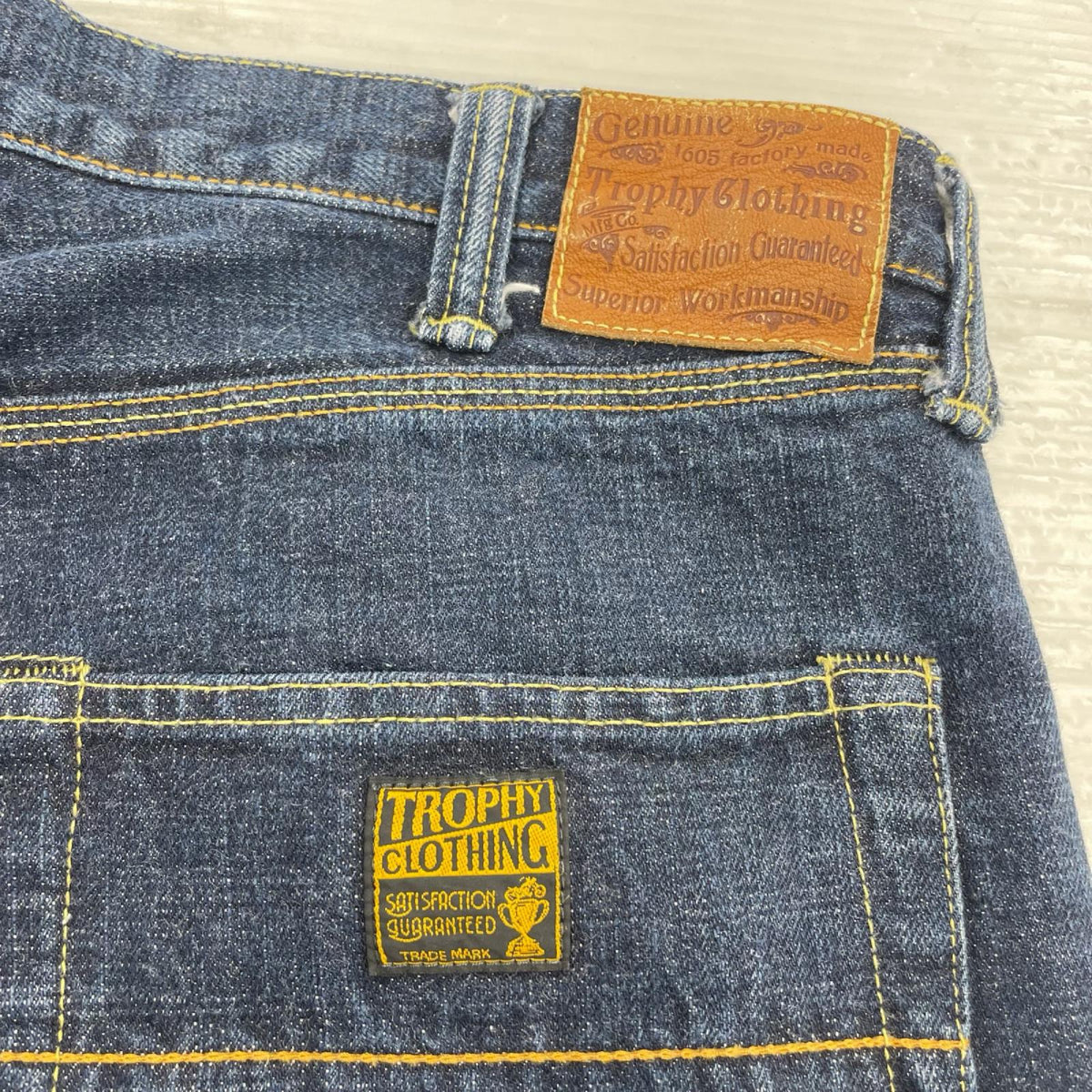 デニムパンツ TROPHY CLOTHING ダブルニー 紺 36 36 ネイビー