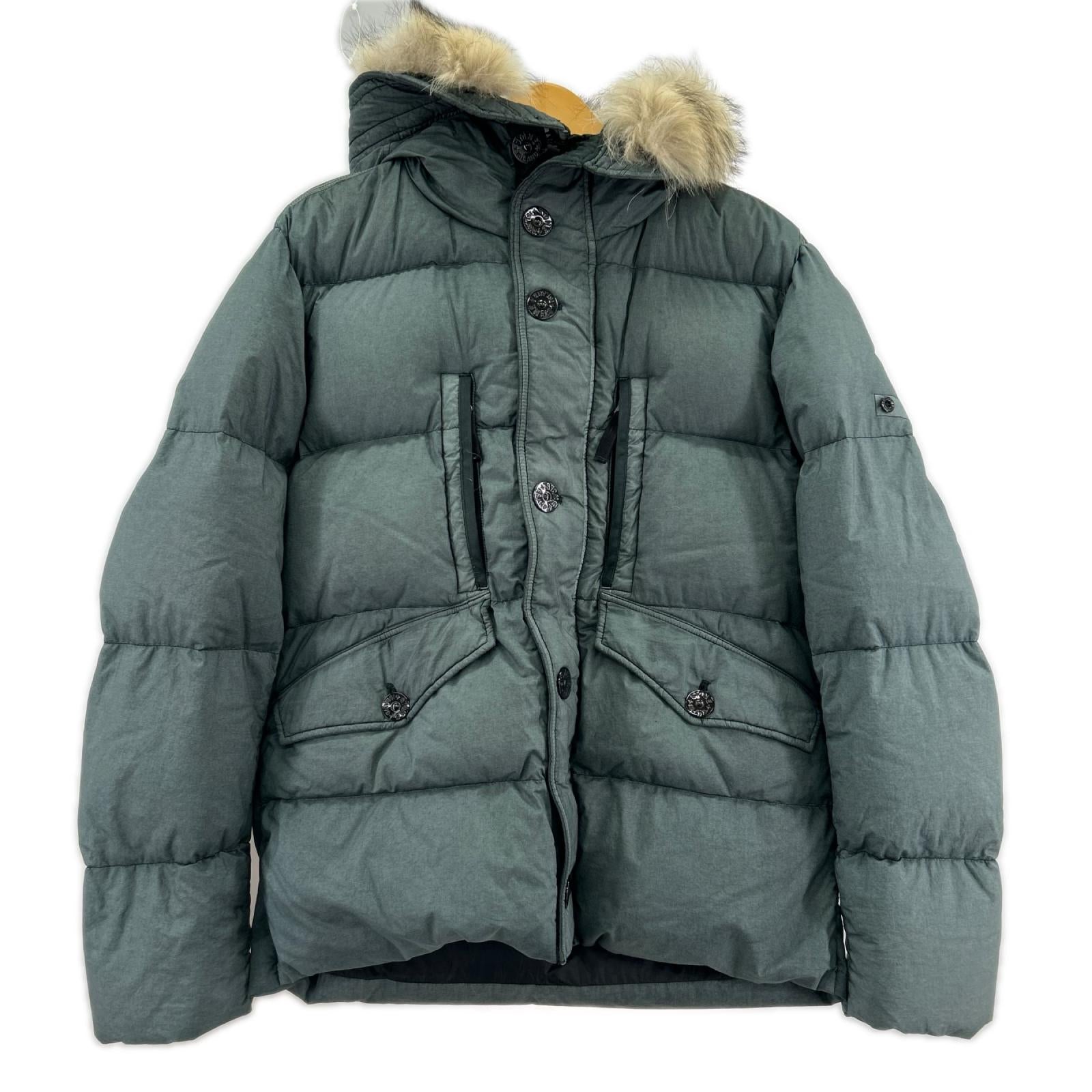 ダウンジャケット Resin Poplin Down-TC Fur Hood JKT GRN M M グリーン