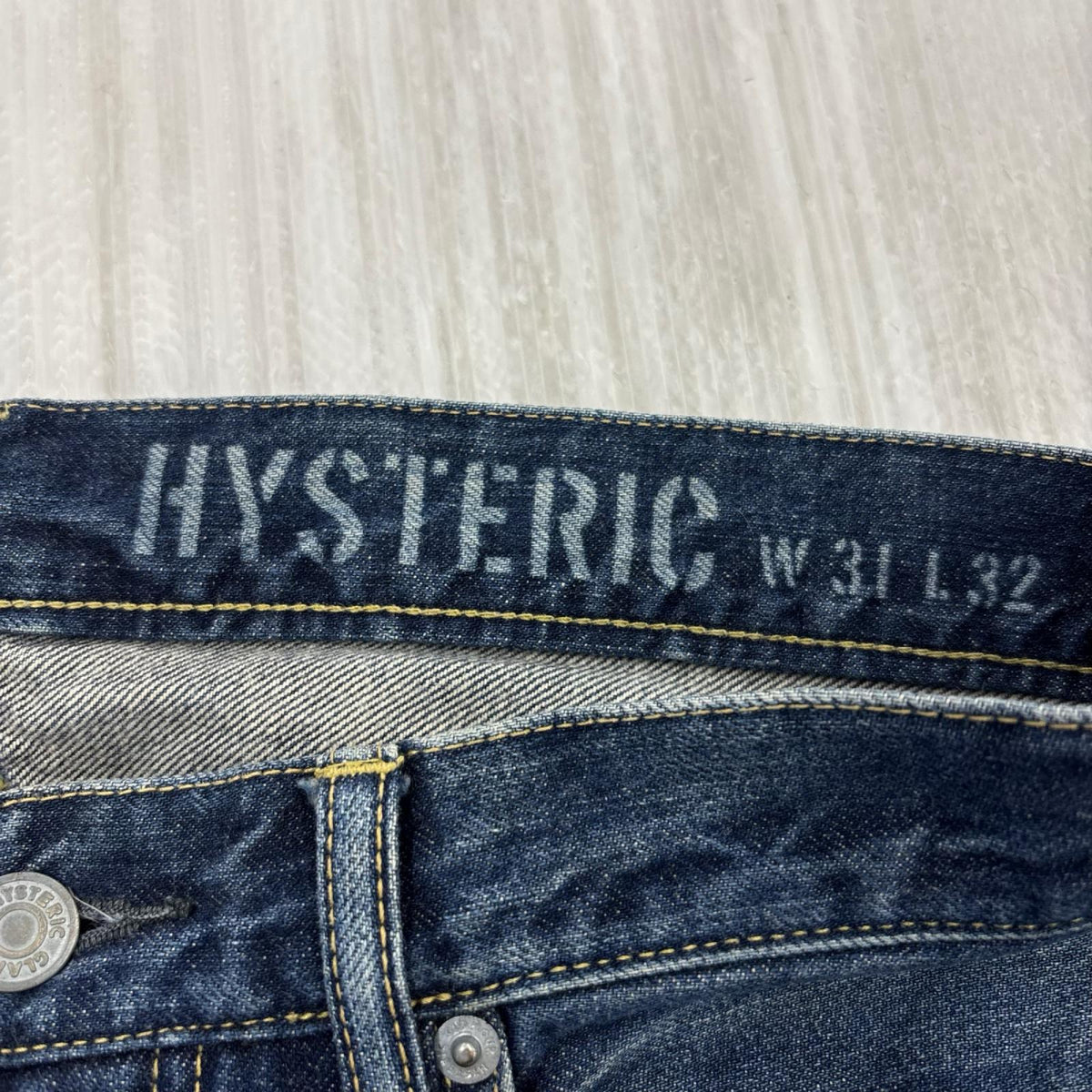 デニムパンツ ダメージデニム W31L32 31 ネイビー