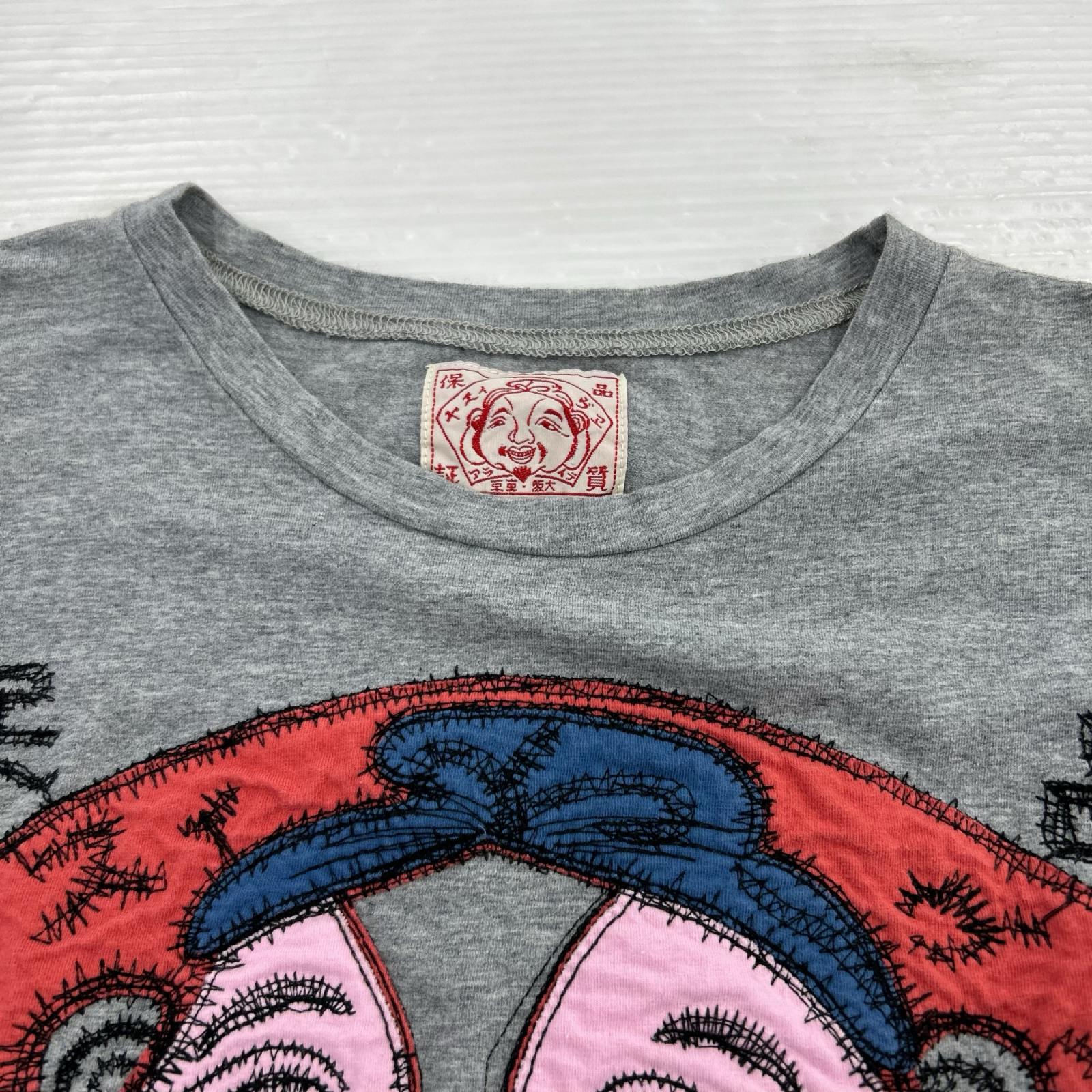 半袖Tシャツ 刺繍カットソー グレー M グレー