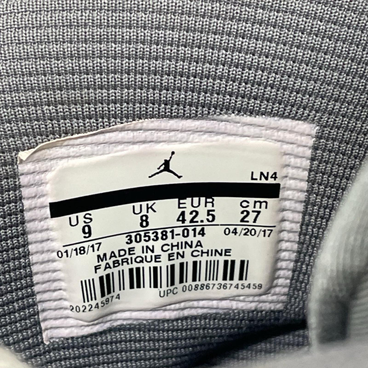 スニーカー Air Jordan 8 Retro "Cool Grey" 27cm (US9 UK8 1/2 EU44) グレー