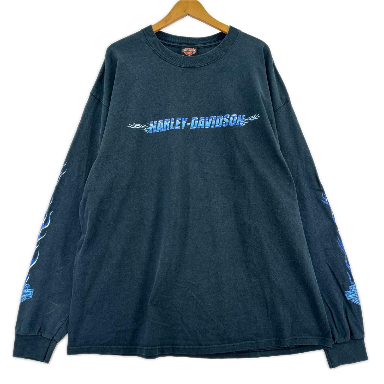 長袖Tシャツ 00s ブルーフレイム 黒 (2XL) ブラック
