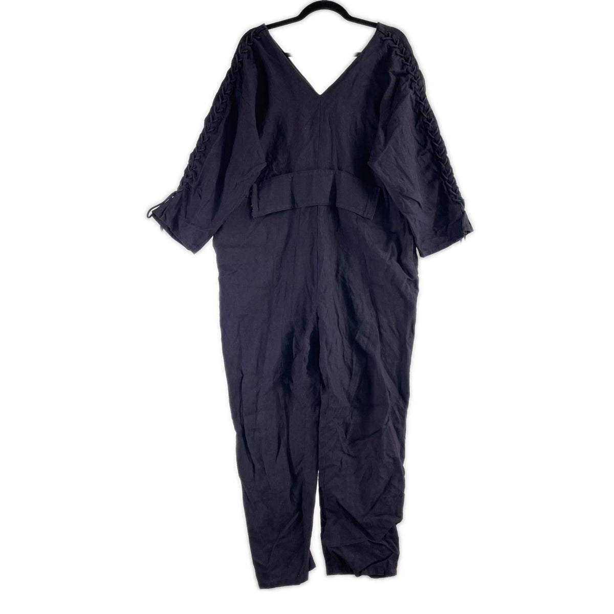 サロペット MOI 17AW Cipka All in One 袖レースアップ リネンオールインワン F ブラック フリー