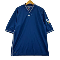 半袖Tシャツ 90s UK製 W杯 イタリア代表プラクティスTee 紺 M ブルー