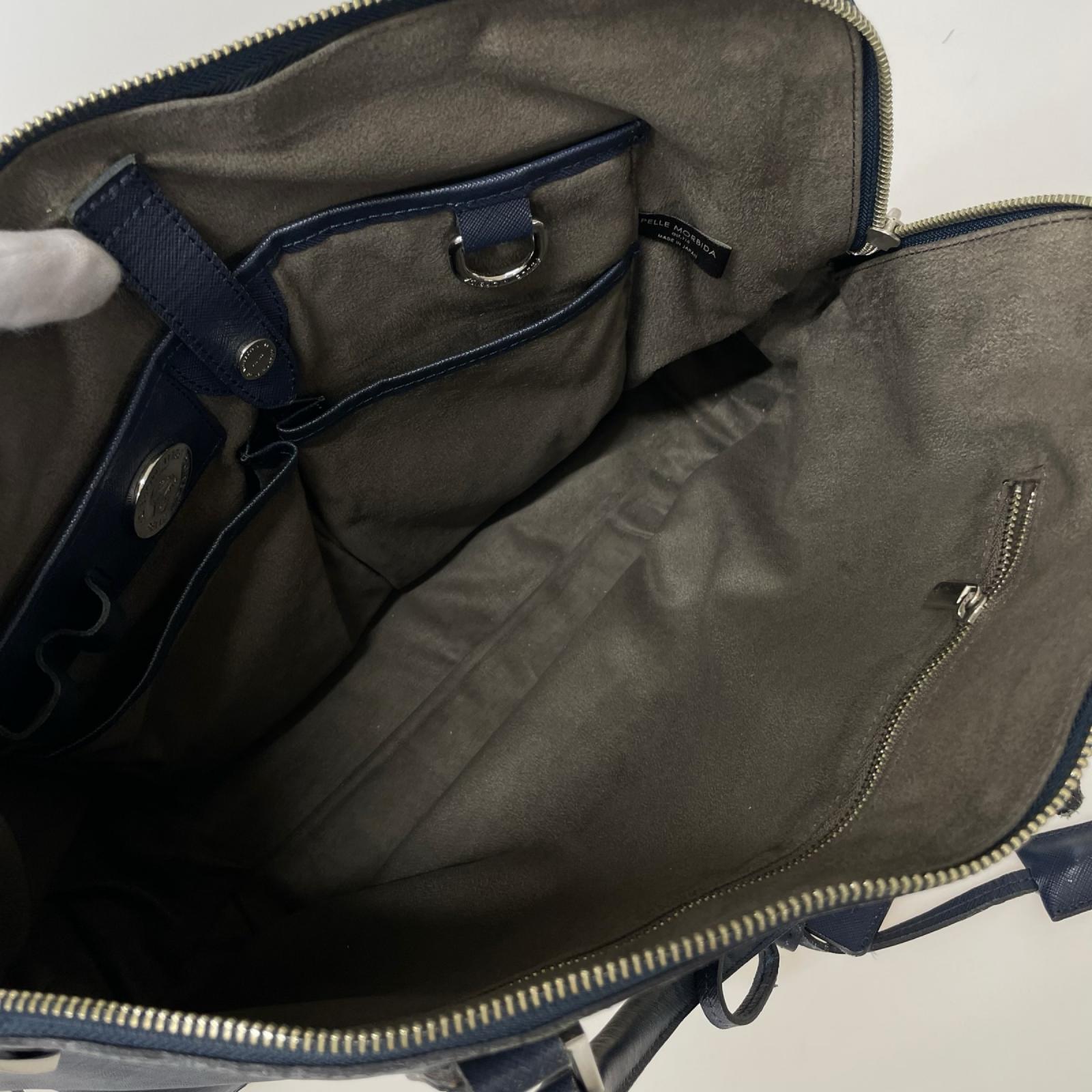 ブリーフケース PELLE MORBIDA ハンドバッグ ネイビー