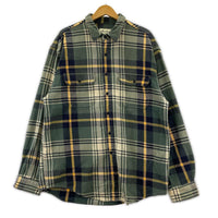 長袖シャツ Eddie Bauer ネルシャツ グリーン (L) L グリーン