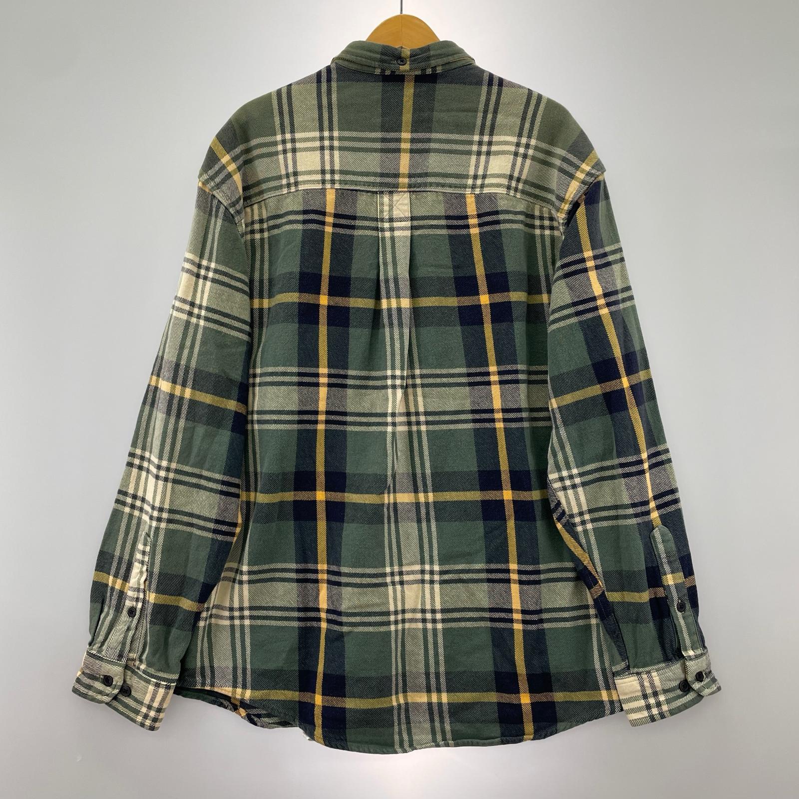 長袖シャツ Eddie Bauer ネルシャツ グリーン (L) L グリーン