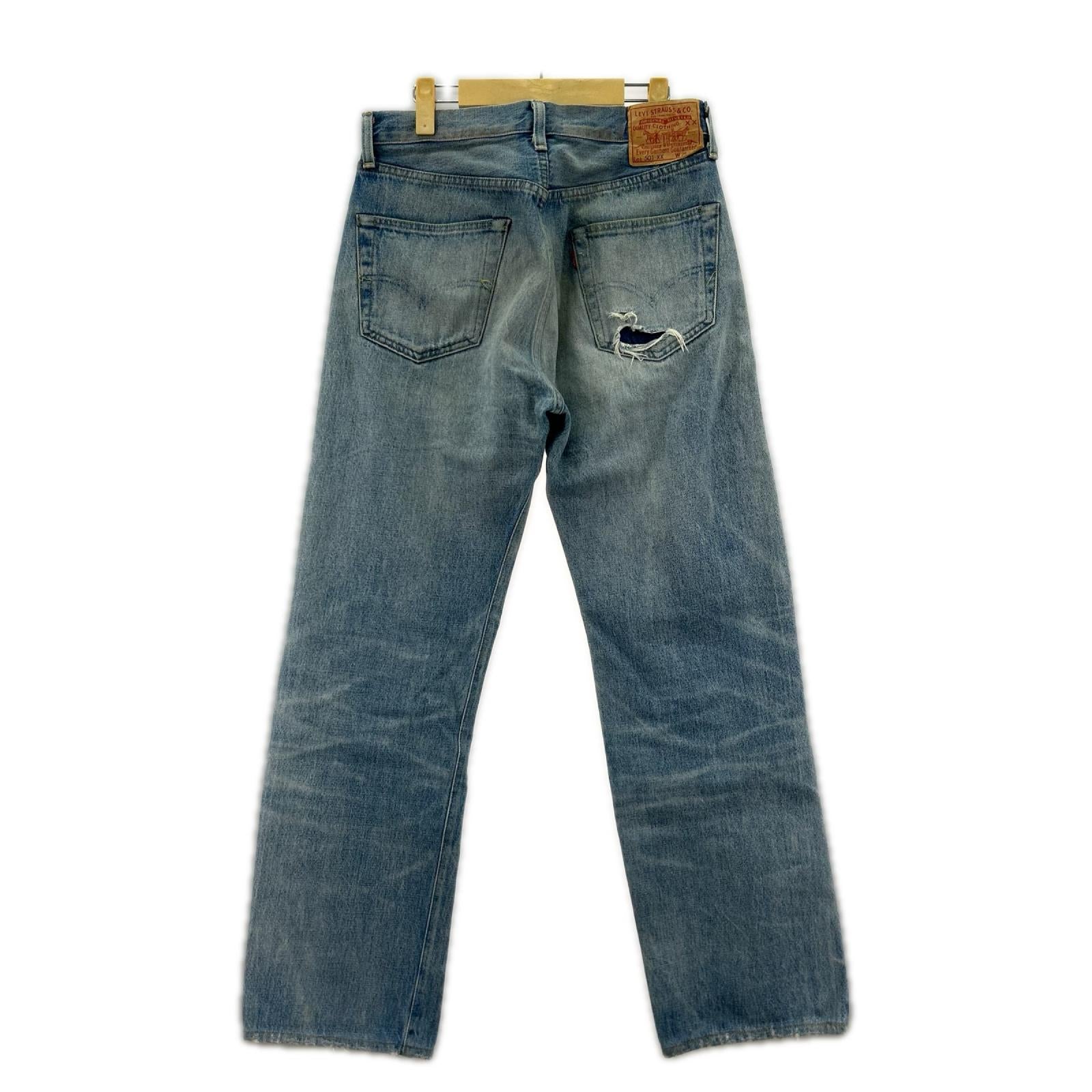 デニムパンツ LEVI'S VINTAGE CLOTHING 1955モデル 501XX クラッシュ リペア加工デニムパンツ 28 ブルー