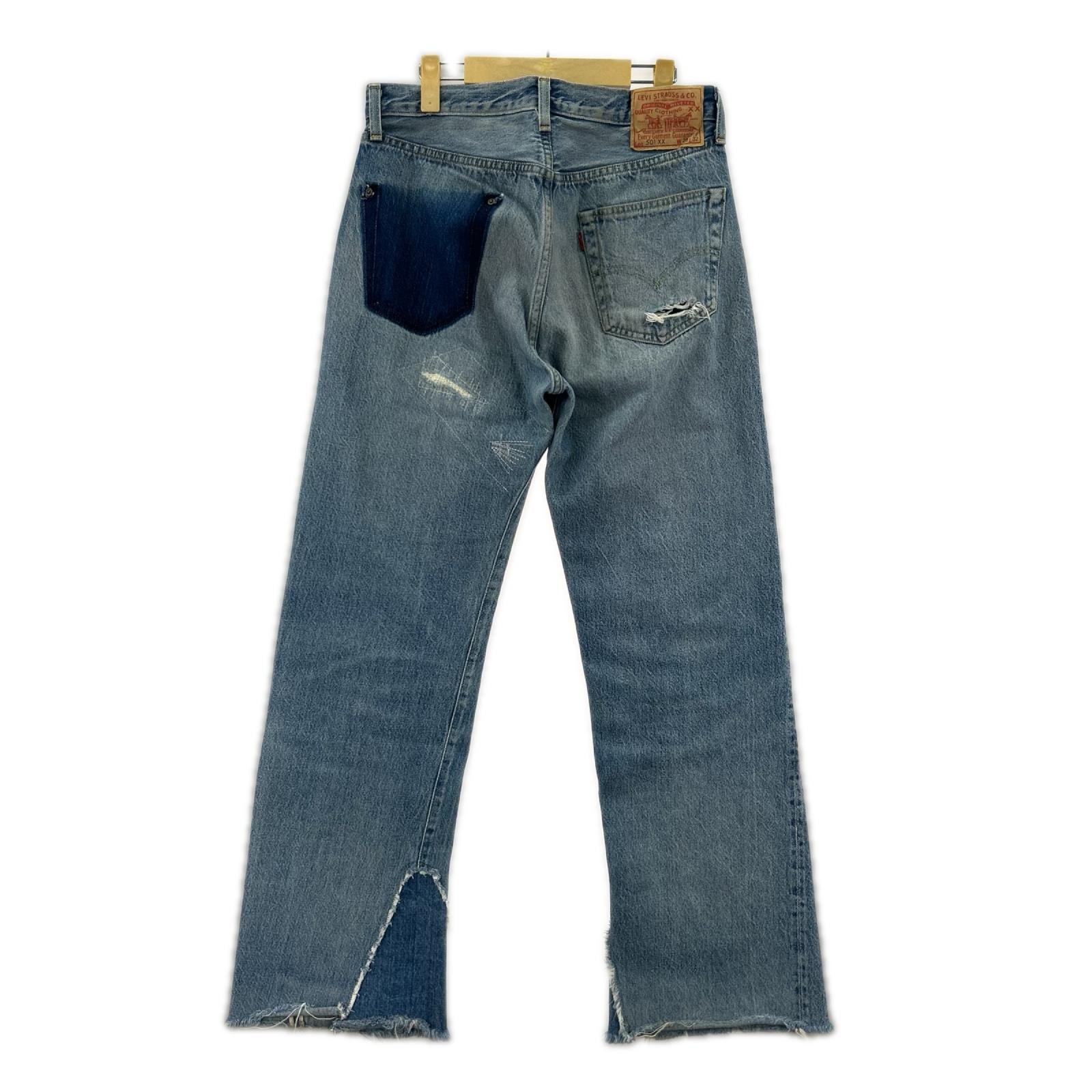 デニムパンツ LEVI'S VINTAGE CLOTHING 1955モデル 501XX リペア加工デニム 28 ブルー