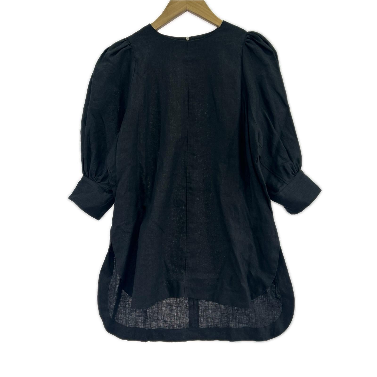 長袖Tシャツ バルーンスリーブブラウス BLK 1 1 ブラック
