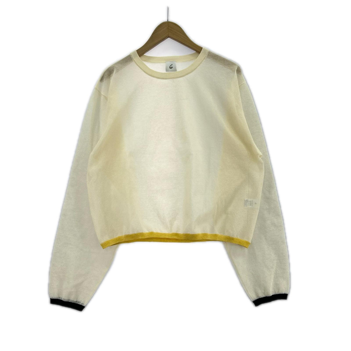 長袖Tシャツ シアーカラーリブプルオーバー WHT ホワイト