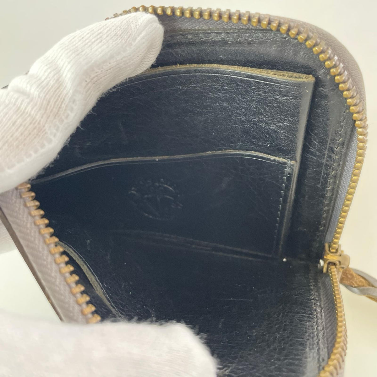 コンパクトウォレット TROIS CLEFS L字ファスナー レザー 財布 黒 ブラック