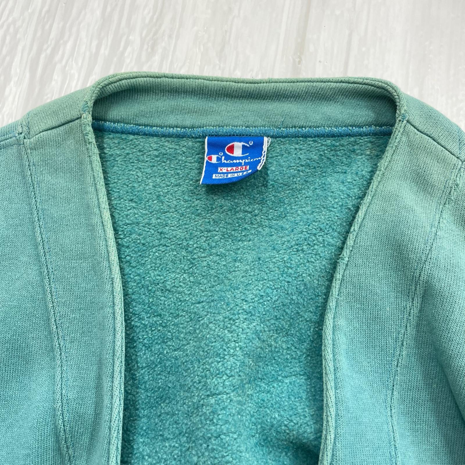カーディガン 83~85年 USA製 胸元ロゴ ミントグリーン (XL)