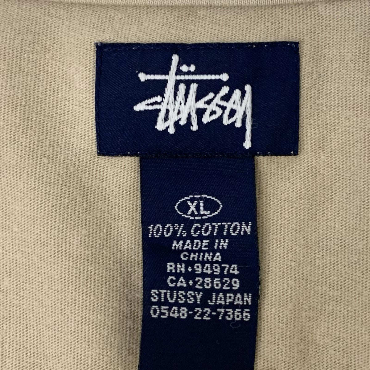 ポロシャツ STUSSY 紺タグ マルチロゴ S/Sポロシャツ XL ベージュ ベージュ