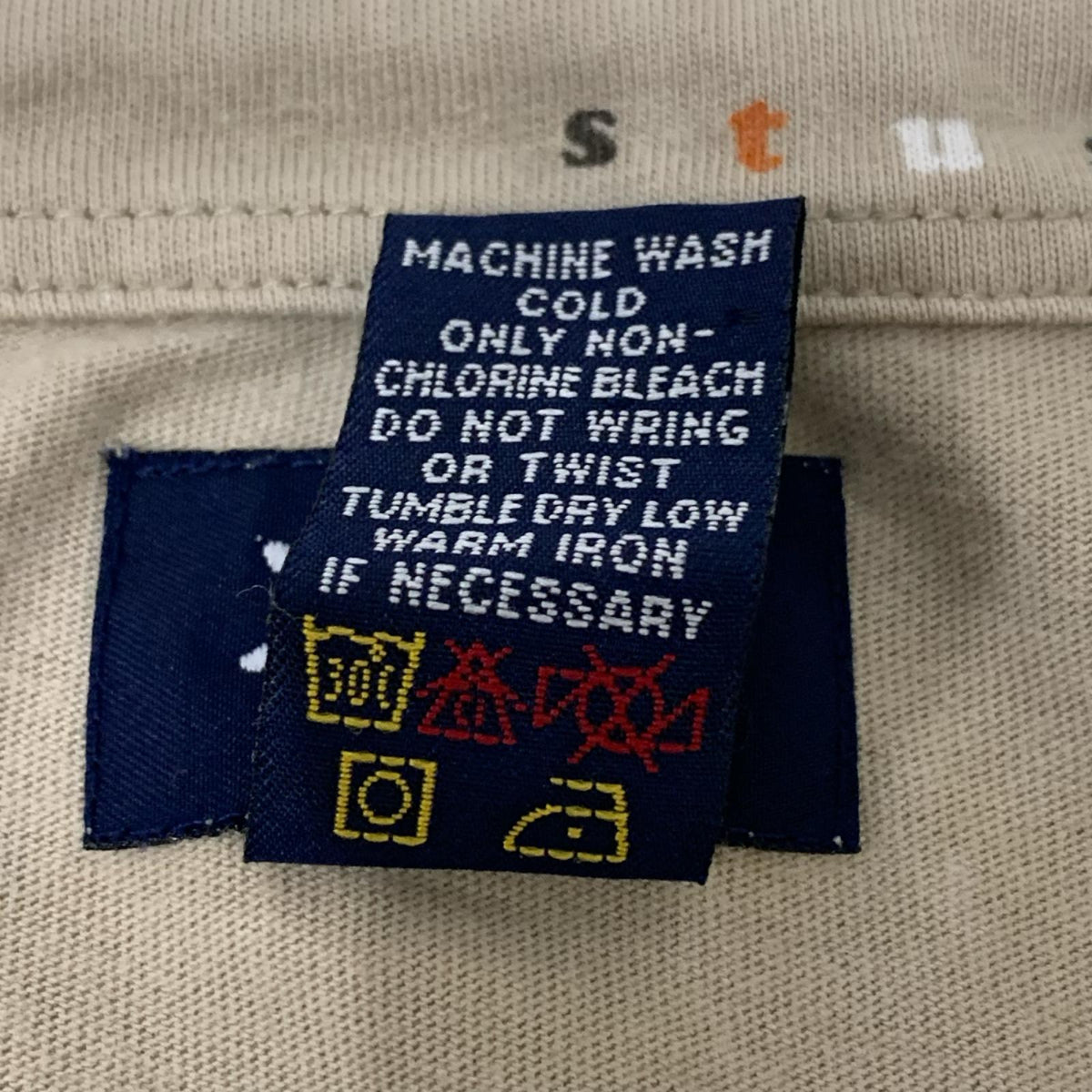 ポロシャツ STUSSY 紺タグ マルチロゴ S/Sポロシャツ XL ベージュ ベージュ
