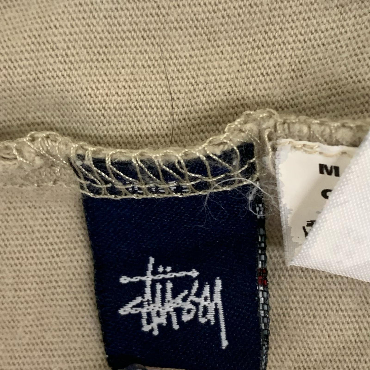ポロシャツ STUSSY 紺タグ マルチロゴ S/Sポロシャツ XL ベージュ ベージュ