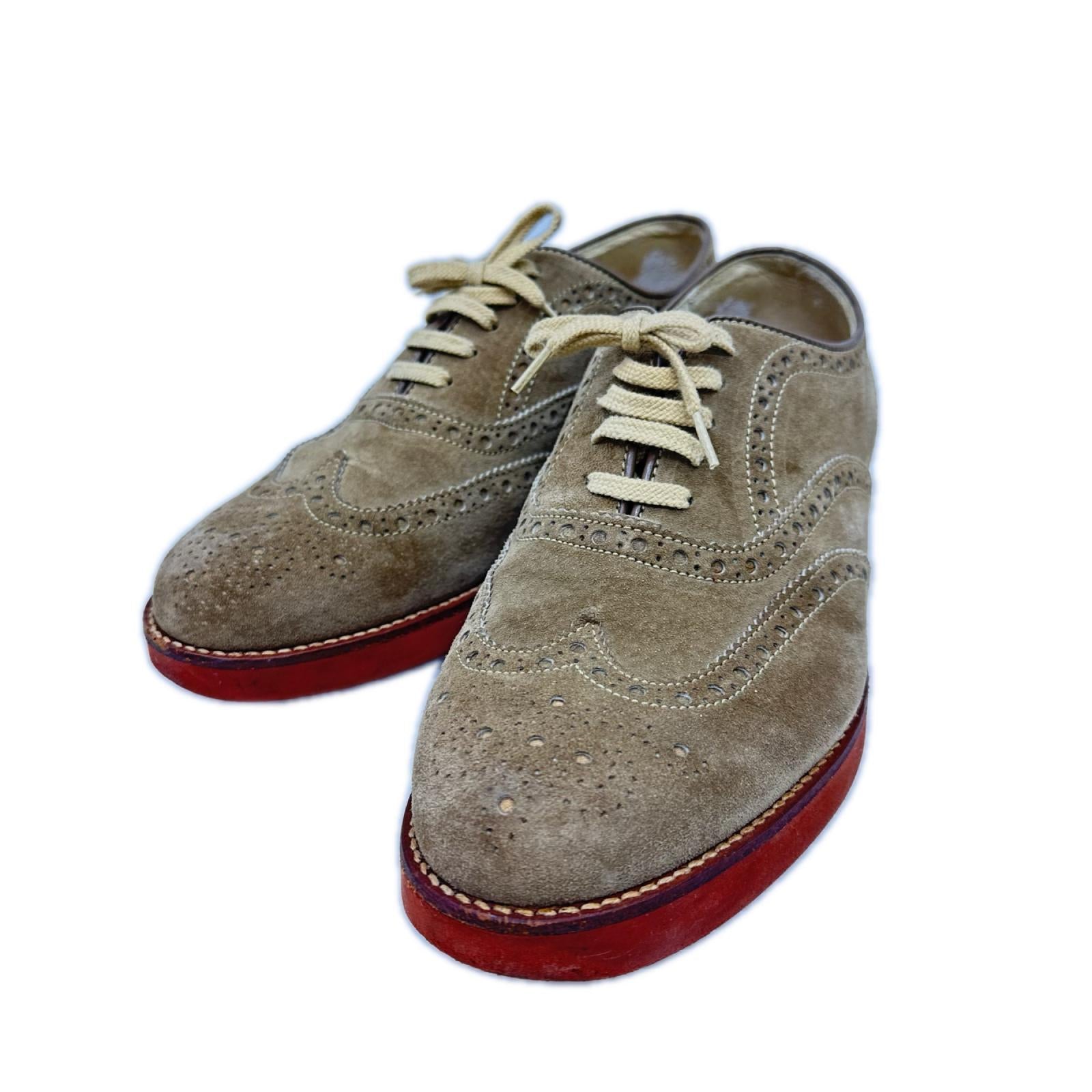シューズ HUSH PUPPIES ウイングチップ スエード 茶 5 2/1 24cm (US6 UK5 1/2 EU38)