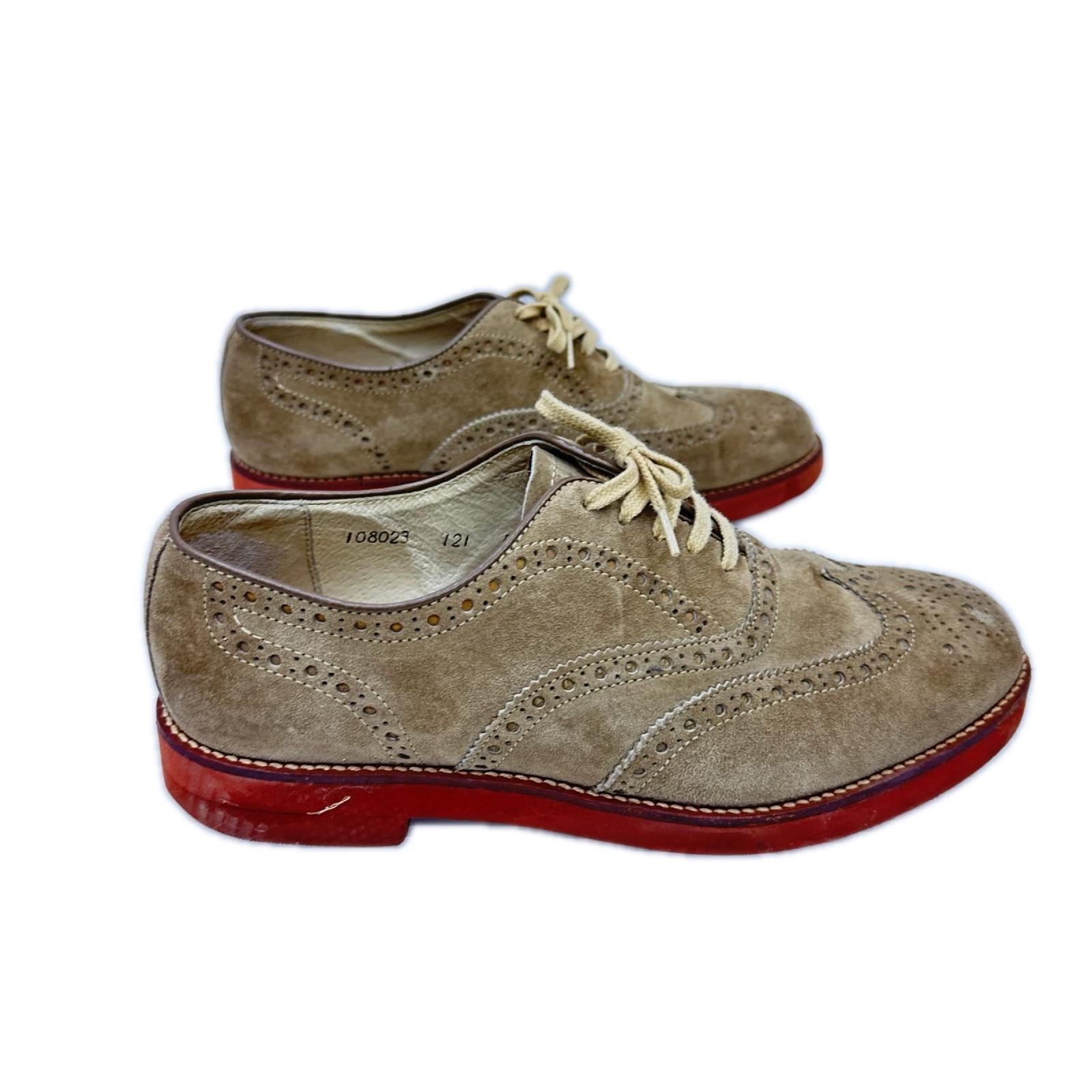 シューズ HUSH PUPPIES ウイングチップ スエード 茶 5 2/1 24cm (US6 UK5 1/2 EU38)