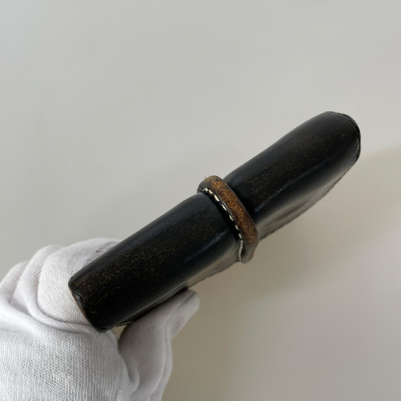 コンパクトウォレット ICHI ハンドメイド レザー ブラック