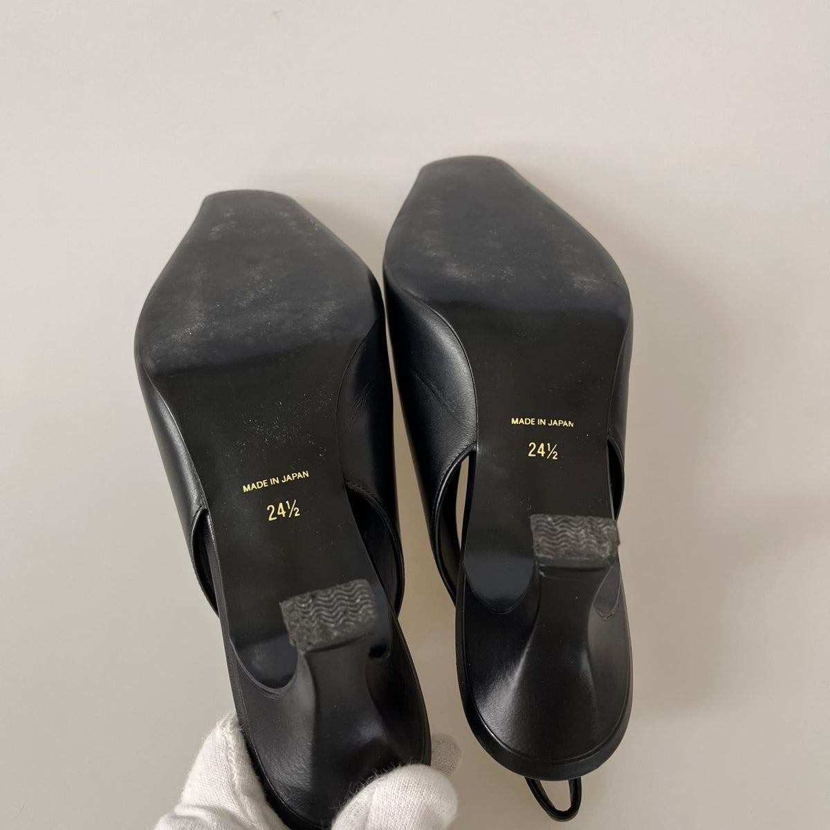 パンプス Curved Line Sling Back Heels (24.5) 24.5cm (US6 1/2 UK6 EU39) ブラック