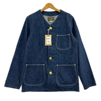 デニムジャケット ノーカラー カバーオール size40 40 ブルー