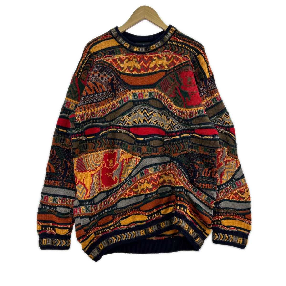 ニット 90s COOGI 3Dニット XL マルチカラー