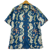半袖シャツ Seahorse vs Starfish Print Shirt JG‐19 40 ブルー
