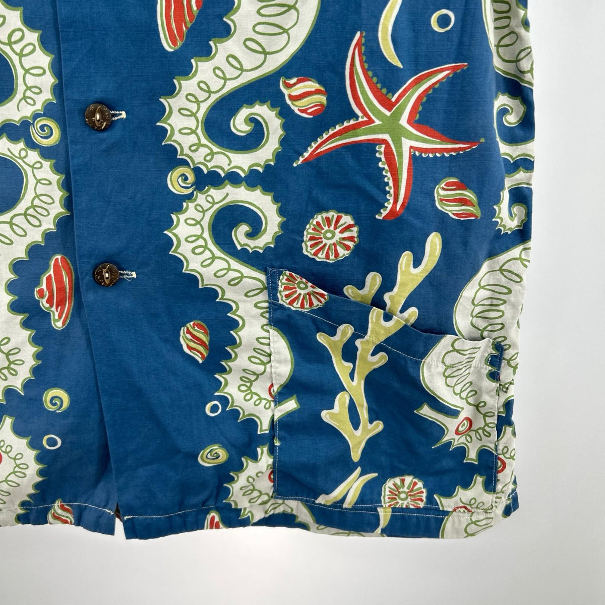 半袖シャツ Seahorse vs Starfish Print Shirt JG‐19 40 ブルー