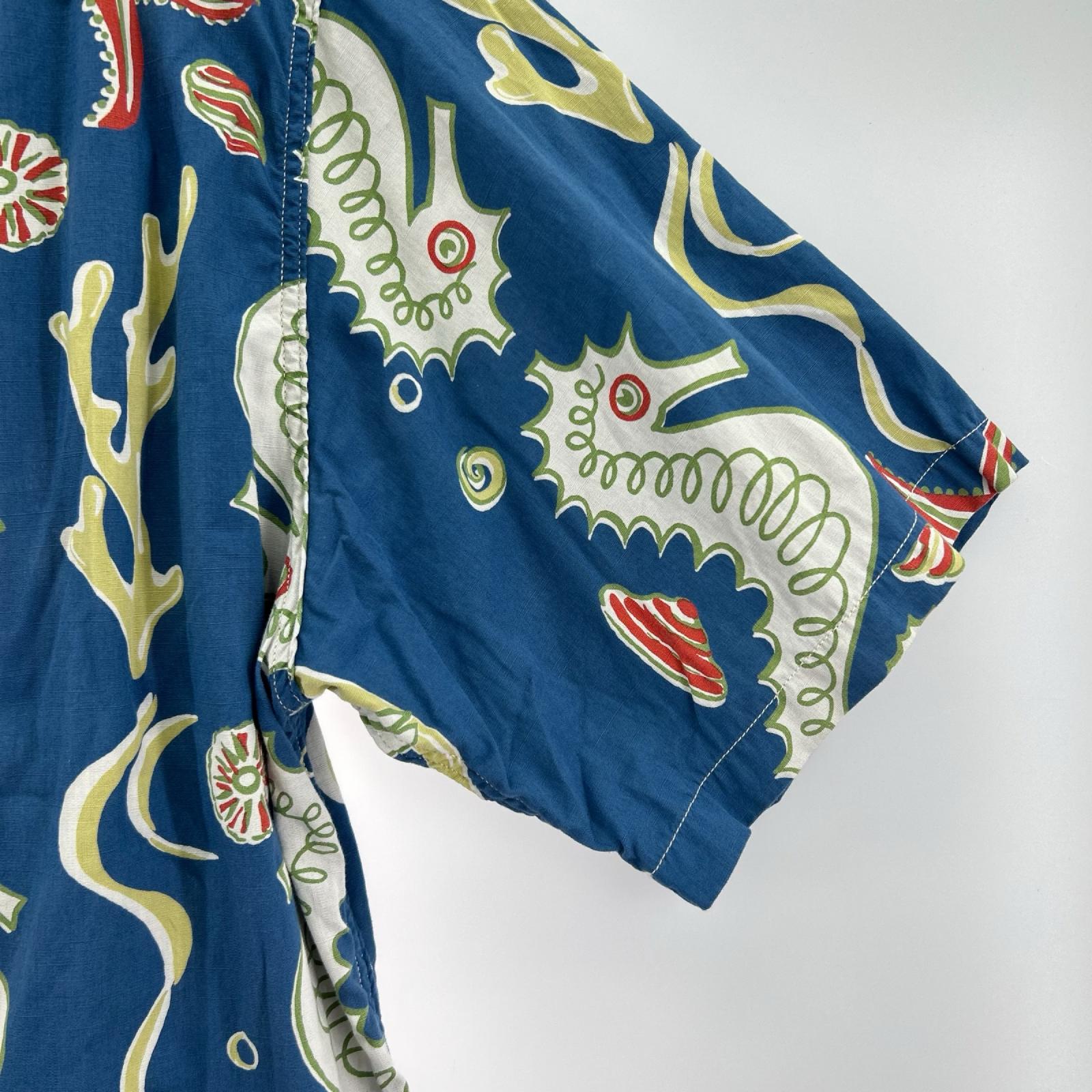 半袖シャツ Seahorse vs Starfish Print Shirt JG‐19 40 ブルー