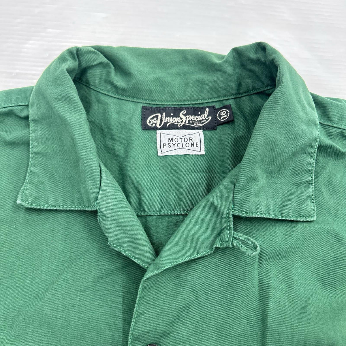 半袖シャツ Cal OPEN-COLLARED SHIRT (16) グリーン
