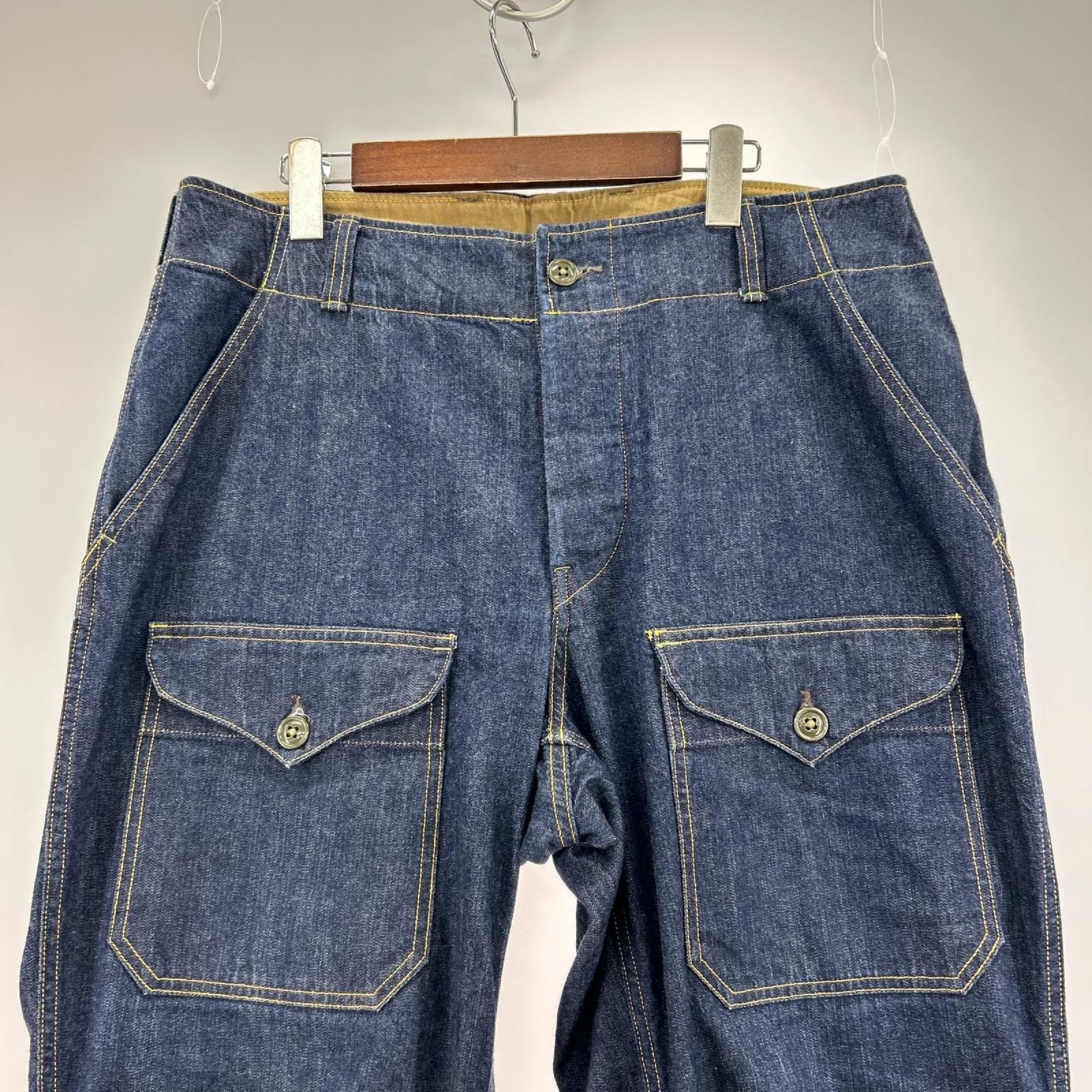 デニムパンツ S-8 AVIATORS TROUSERS DENIM (W35) 34 ネイビー