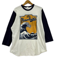 長袖Tシャツ 浮世絵 ラグランTシャツ(L) ホワイト×ネイビー ホワイト