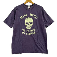 半袖Tシャツ MOTOR PSYCLONE MAKE MY DAY スカルTシャツ (L) L パープル