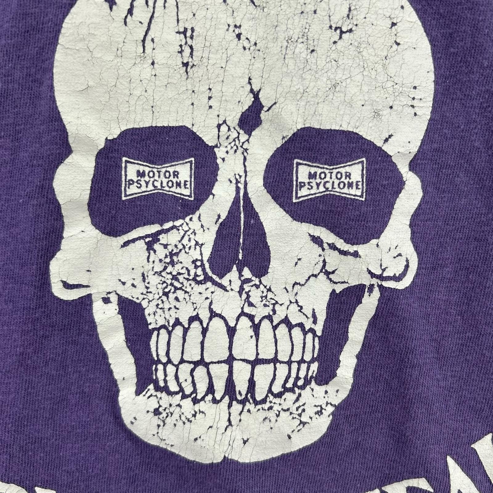 半袖Tシャツ MOTOR PSYCLONE MAKE MY DAY スカルTシャツ (L) L パープル