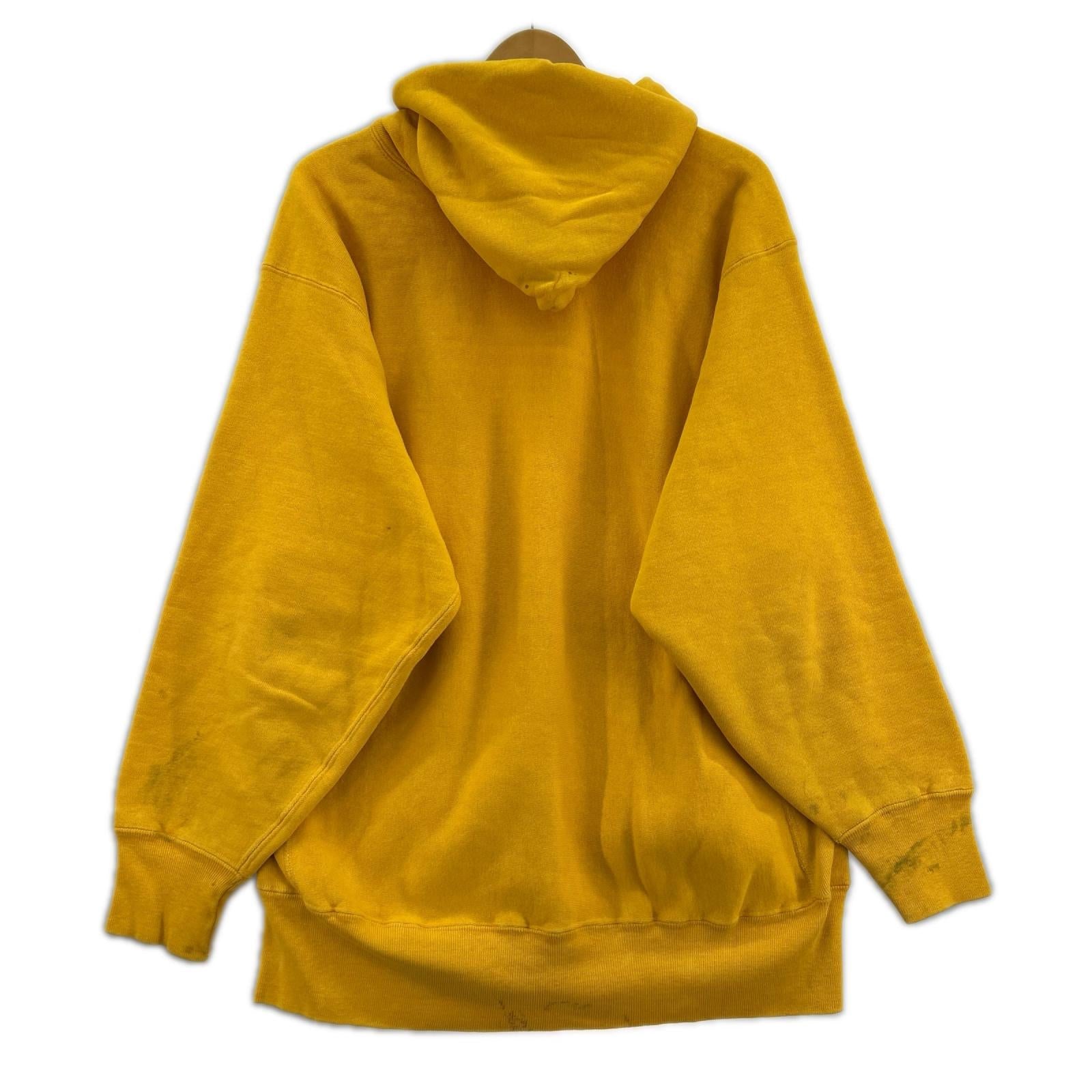 パーカー 70s 青単色タグ リバースウィーブ 黄色 (XL) イエロー