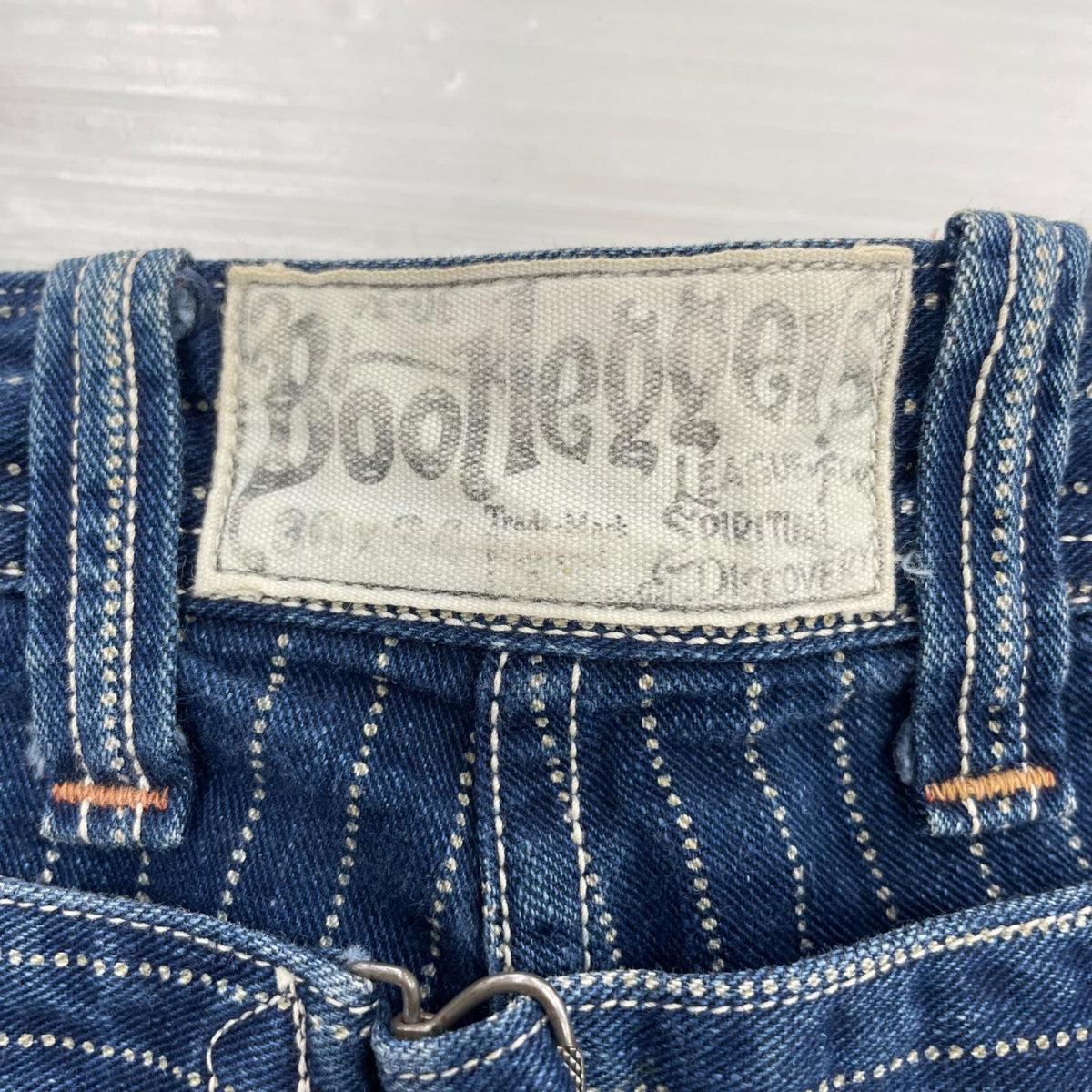 パンツ BOOTLEGGERS ウォバッシュ シンチバック パンツ 紺 ネイビー