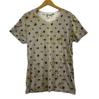 半袖Tシャツ リップスカルアップルデザイン 総柄 ベージュ (M) M ベージュ
