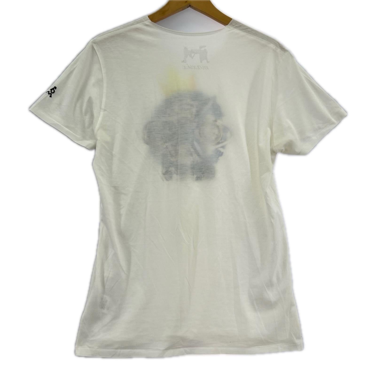 半袖Tシャツ クラウンスカルグラフィック 白 (M) M ホワイト