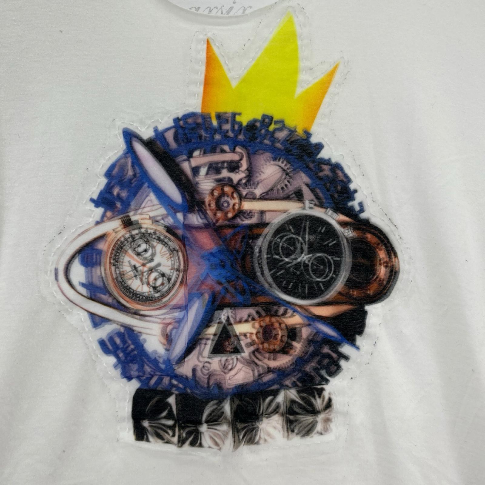 半袖Tシャツ クラウンスカルグラフィック 白 (M) M ホワイト