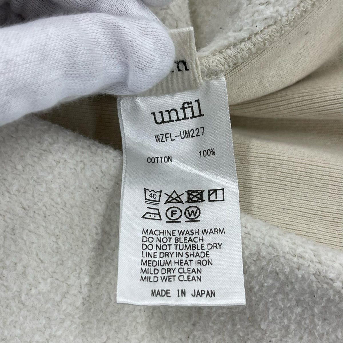 スウェット unfil/vintage cotton/裏起毛/クルーネックスウェット 5 ホワイト