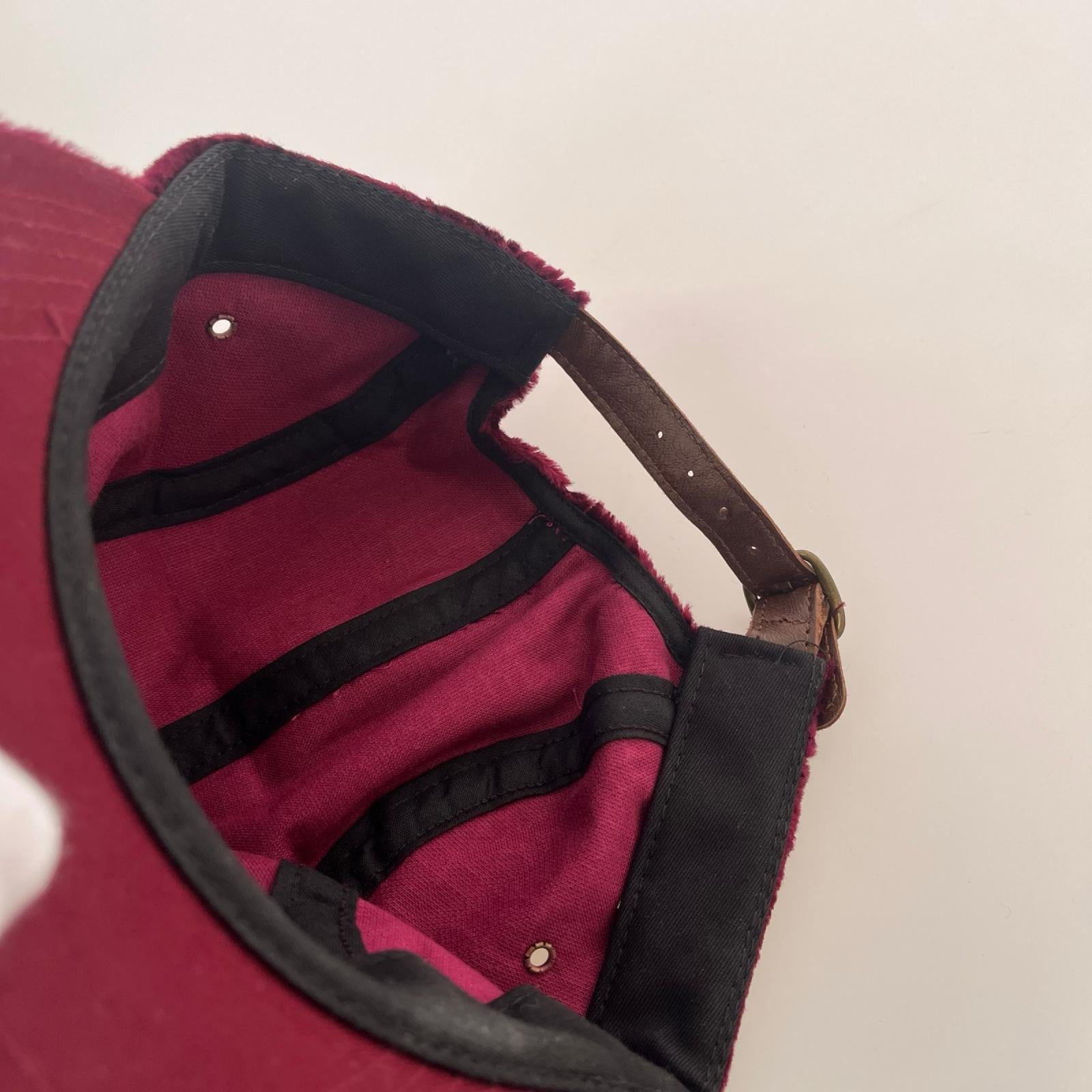 キャップ 16aw croc embossed velvet camp cap ワインレッド