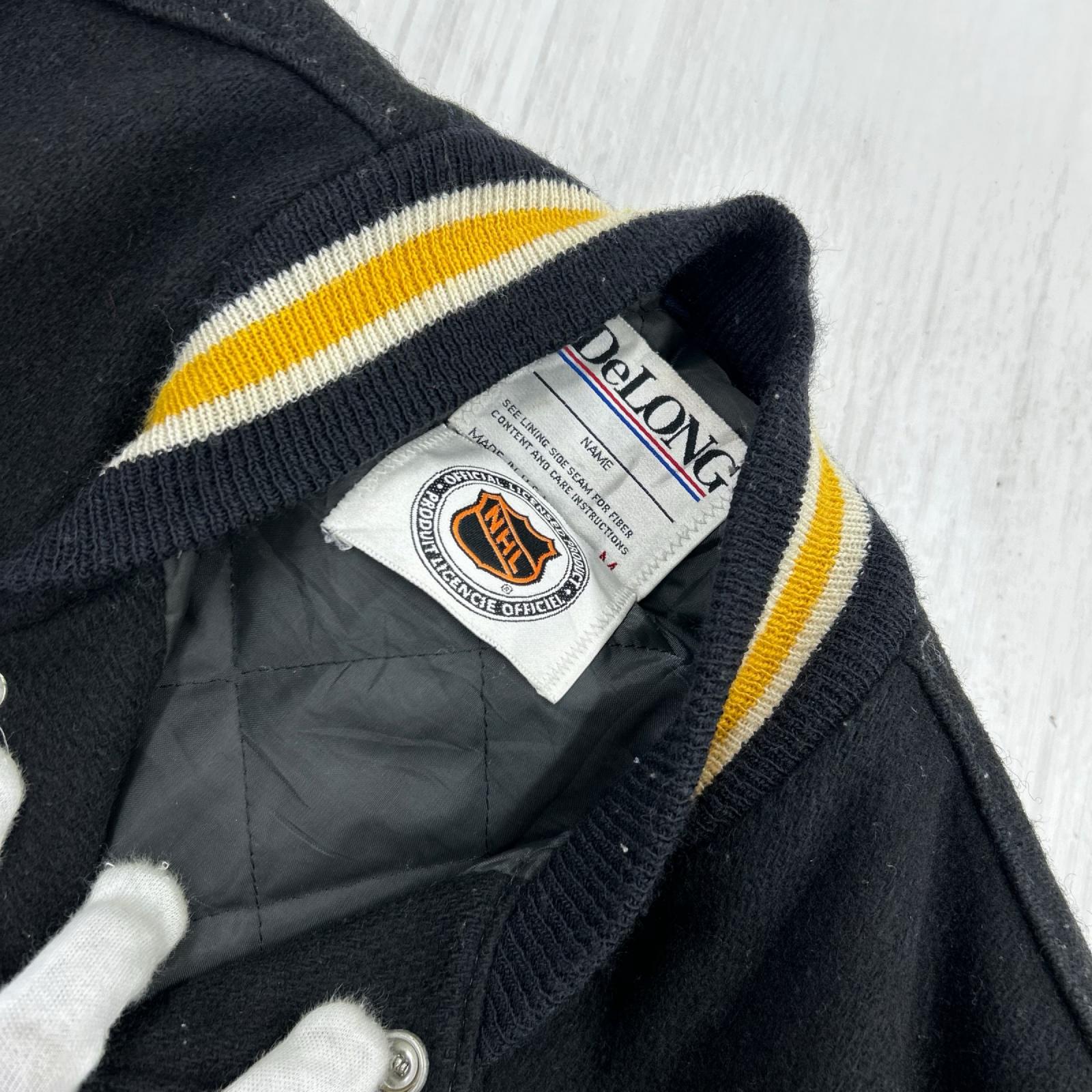 ジャケット DeLONG PITTSBURGH スタジャン (M) M ブラック